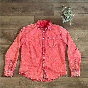 FRANK & EILEEN Luke Men's Red Button-Up Long Sleeve Size Medium
